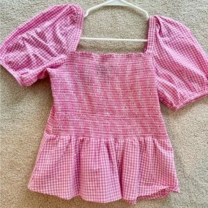 French Connection pink gingham top